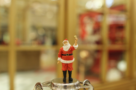the Santa Claus christmas decorations at mallの写真素材