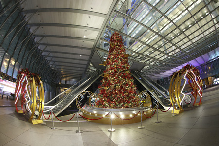 Christmas decorations in the streets at centralのeditorial素材