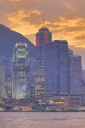 the Hong Kong famous night view 2016のeditorial素材