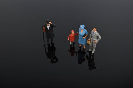 the family of figure at the boardの写真素材