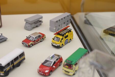 the tiny toy car at the show boxの写真素材