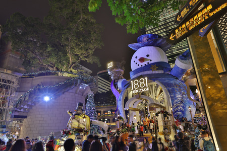 Hong Kong at Christmas night. Hong Kong is an autonomous territory 2016のeditorial素材