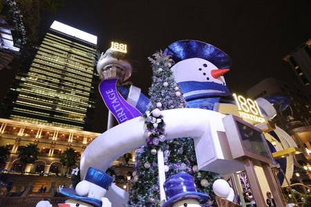 Hong Kong at Christmas night. Hong Kong is an autonomous territory 2016のeditorial素材