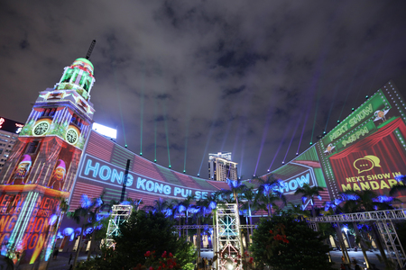 Hong Kong Pulse 3D Light Show at tstのeditorial素材