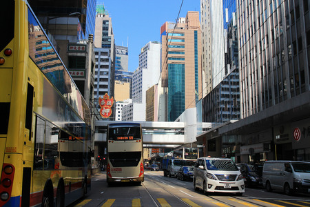 hong kong central at 2017 moring viewのeditorial素材