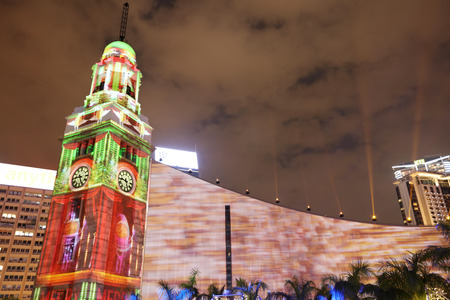 Hong Kong Pulse 3D Light Show at tstのeditorial素材