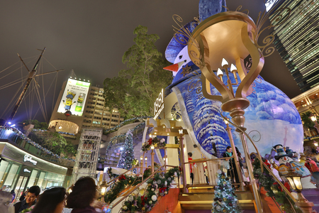 Hong Kong at Christmas night. Hong Kong is an autonomous territory 2016のeditorial素材