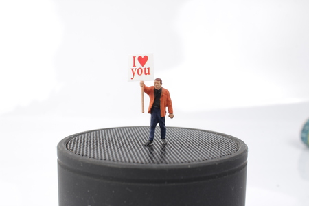the fun of figure in miniature worldの写真素材