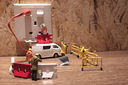 the fun of figure in miniature worldの写真素材