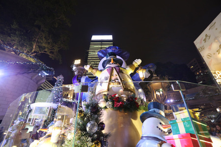 Hong Kong at Christmas night. Hong Kong is an autonomous territory 2016のeditorial素材