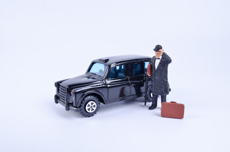 the toy of taxi isolated with figure