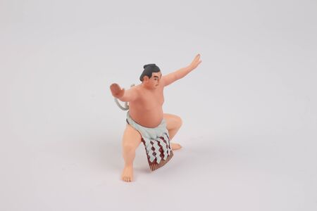the figure of Sumo Wrestler with white boardの写真素材