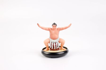 the figure of Sumo Wrestler with white boardの写真素材