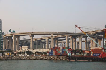 the photo of Stonecutters bridge in Hong Kongのeditorial素材
