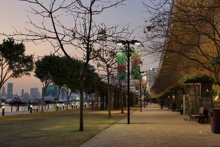 the Kwun tong promenade, hong kong 2017のeditorial素材