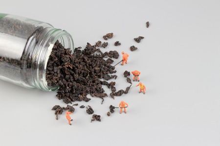 the group of small figure at the boardの写真素材