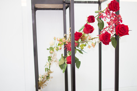 the Close up of a flower bouquet on a white backgroundの写真素材