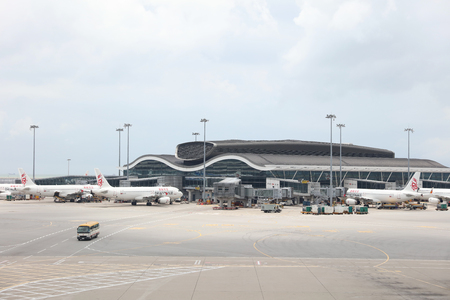 the Hong Kong International Airport North Satellite Concourseのeditorial素材