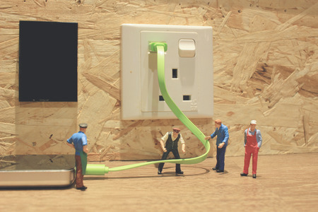 the miniature engineer and worker plugin USB port