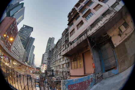 Kwun Tong distract ,  office buildings and tong lauのeditorial素材