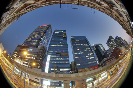 Kwun Tong distract ,  office buildings and tong lauのeditorial素材