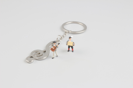the fun of figure in mini music worldの写真素材