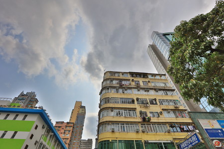 the tong lau at Shan Tung Street,mong kokのeditorial素材