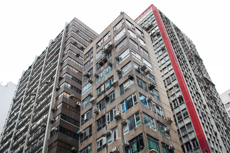 the old style house at mong kok  hong kongのeditorial素材