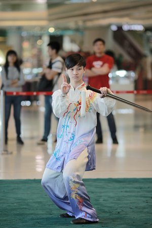 the Wu shu Demonstration at hk 2017のeditorial素材