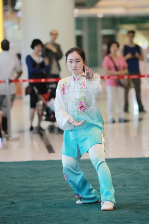 the Wu shu Demonstration at hk 2017のeditorial素材