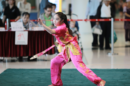 the Wu shu Demonstration at hk 2017のeditorial素材