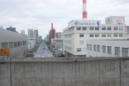 the view of train window from Sapporo to Hakodateのeditorial素材