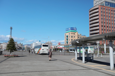 the Hakodate landmark train station in Hokkaido of Japanのeditorial素材