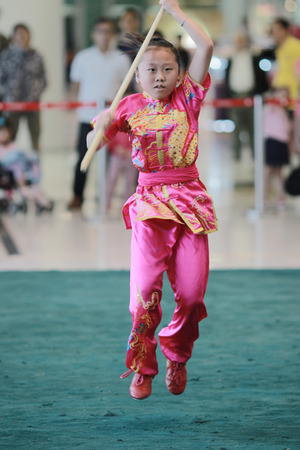 the Wu shu Demonstration at hk 2017のeditorial素材