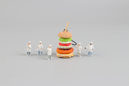 the model of chefs figure of hamburgerの写真素材