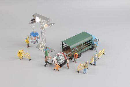 the Mini figure with cable car at the site
