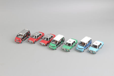the tiny of hk 3 color taxi modelの写真素材