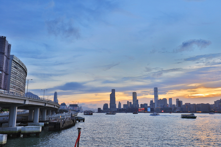 the north point pier view of kowloon sideのeditorial素材
