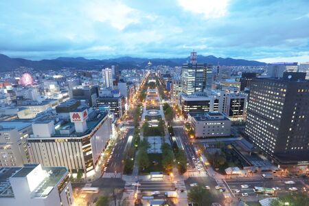Cityscape of Sapporo, Hokkaido, Japan at Odori Park.の写真素材