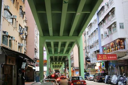 the Tsing Fung Street Flyover at Tin Hauのeditorial素材