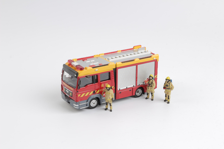 Fire man toy.figure at the board