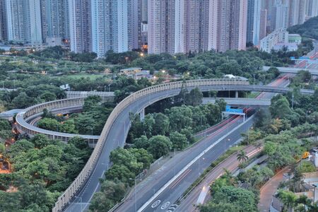 view of Po Shun Road at Tseung Kwan O hkのeditorial素材