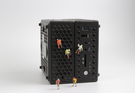 the Little toys with model climb PC.の写真素材