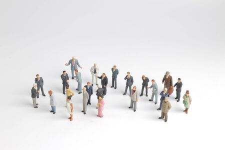 the mini model group of investor standing together isolatedの写真素材