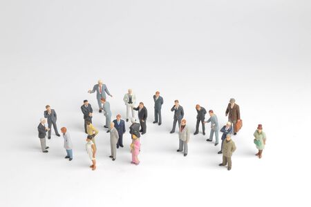 the mini model group of investor standing together isolatedの写真素材