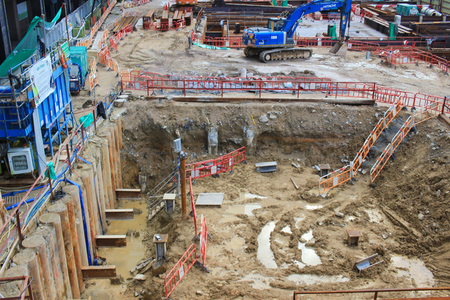 the site of wan chai at under construction 2017の写真素材