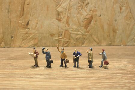 the fun of busines man figure on a tableの写真素材