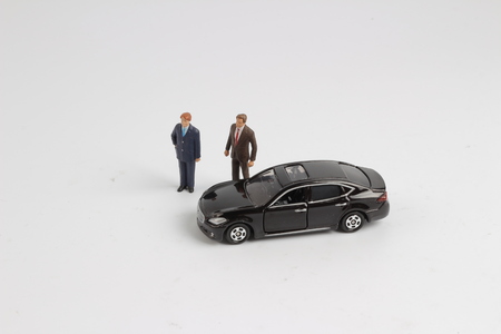 the tiny small business figure with carの写真素材