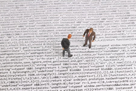 the small business man figure on codeの写真素材