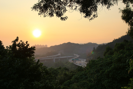 Tuen Mun Rd & New Territories Circular Rd Ting Kauのeditorial素材